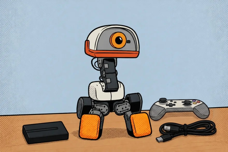 Illustrated MicroDuck standing on a desk